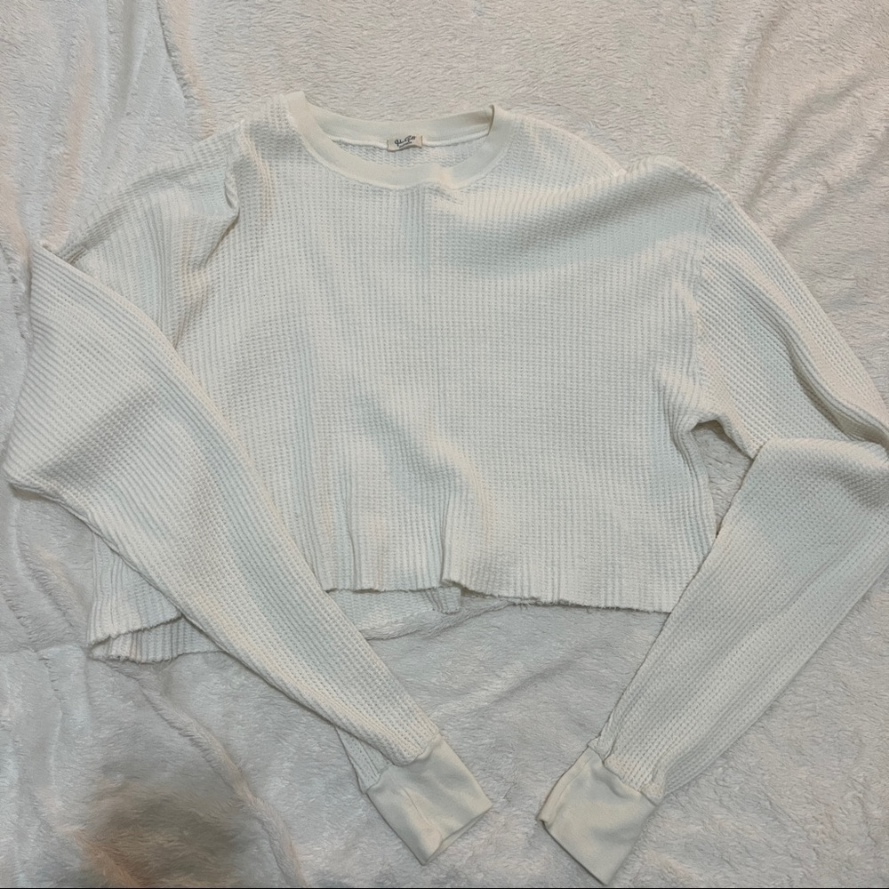 Brady Melville Cropped Waffle Knit Sweater